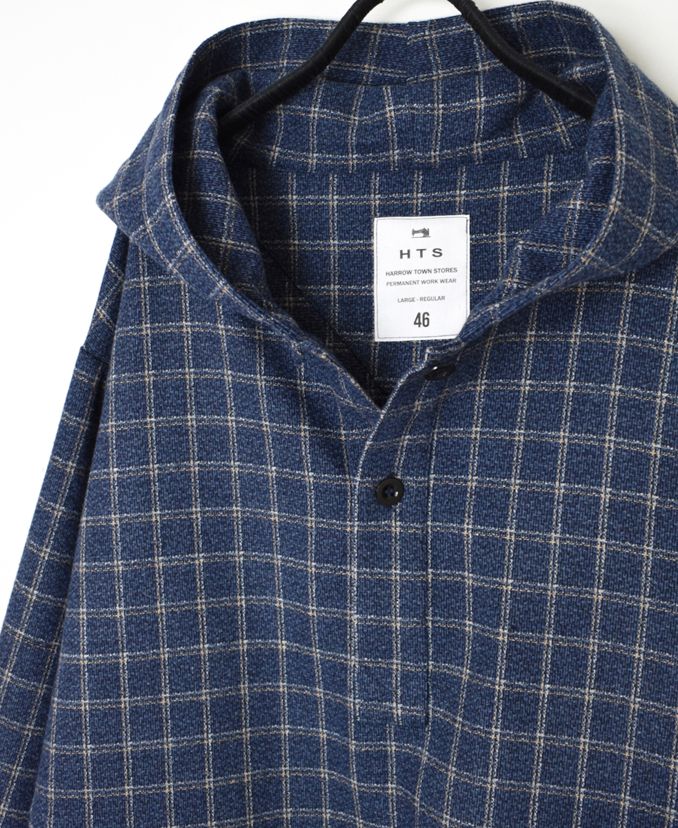 NHT2453WC(プルオーバー) MIX WOOL CHECK HOODED PULLOVER SHIRT