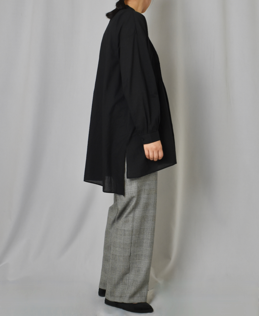 NSL23553 (シャツ) 60s CAMBRIC PLAIN BANDED COLLAR PINTUCK PULLOVER SHIRT