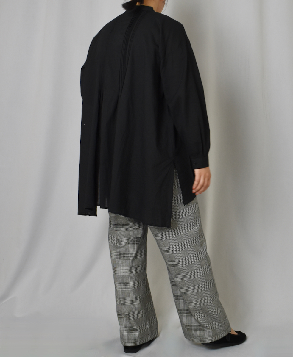 NSL23553 (シャツ) 60s CAMBRIC PLAIN BANDED COLLAR PINTUCK PULLOVER SHIRT