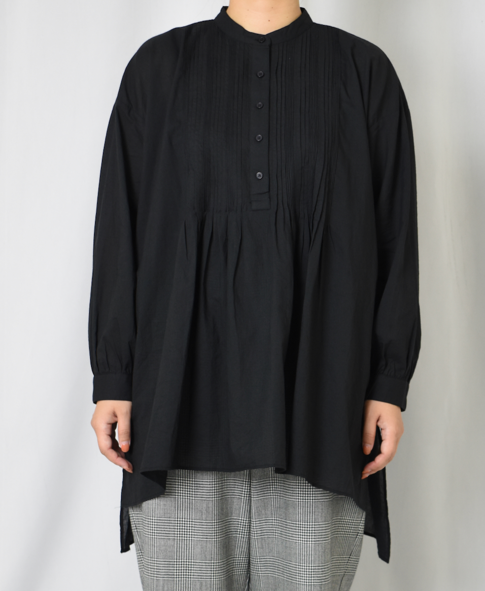 NSL23553 (シャツ) 60s CAMBRIC PLAIN BANDED COLLAR PINTUCK PULLOVER SHIRT