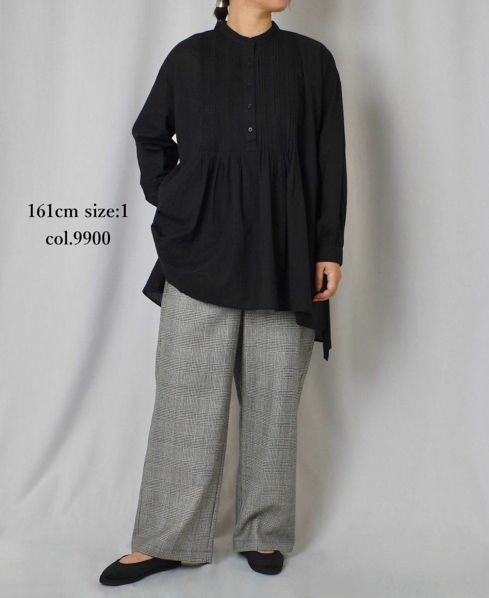 NSL23553 (シャツ) 60s CAMBRIC PLAIN BANDED COLLAR PINTUCK PULLOVER SHIRT