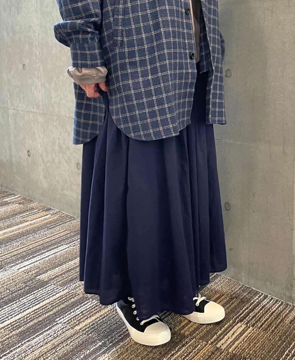 NMDS24595(スカート) 60s ORGANIC CAMBRIC MINI PINTUCK FLARED SKIRT