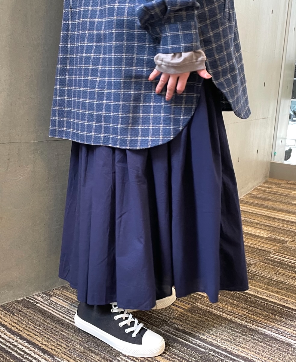 NMDS24595(スカート) 60s ORGANIC CAMBRIC MINI PINTUCK FLARED SKIRT