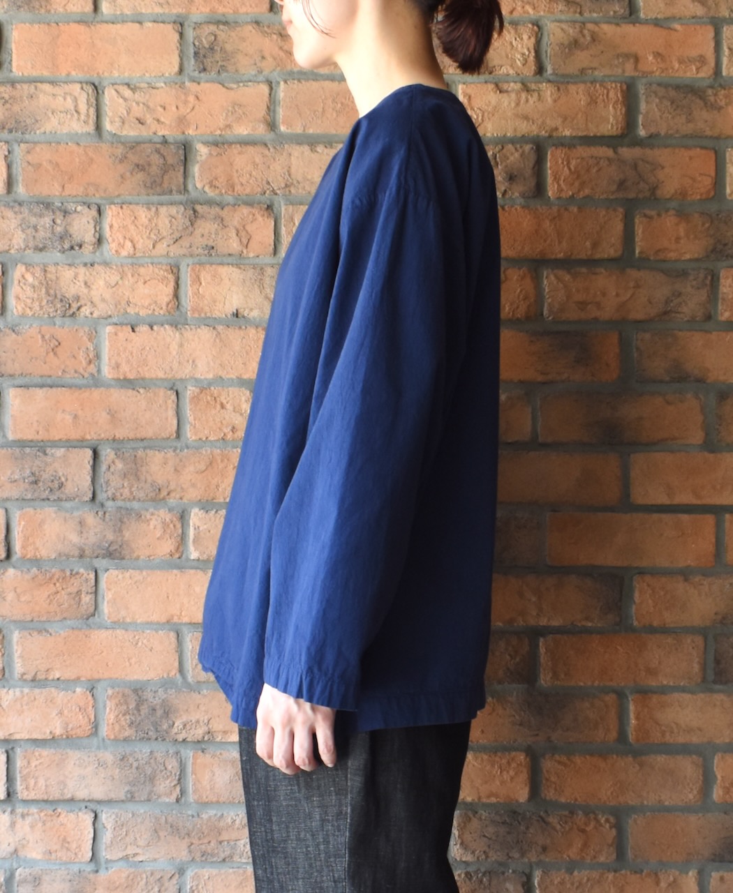 INAM2473PD(スモック) 40s POPLIN OVER DYED BOAT NECK SMOCK