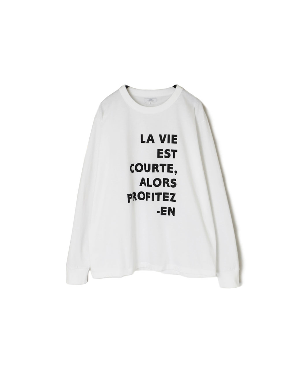 NFA2351P42(Tシャツ) ”LA VIE“ COTTON JERSEY CREW NECK OVERSIZE L/SL T WITH CUFF