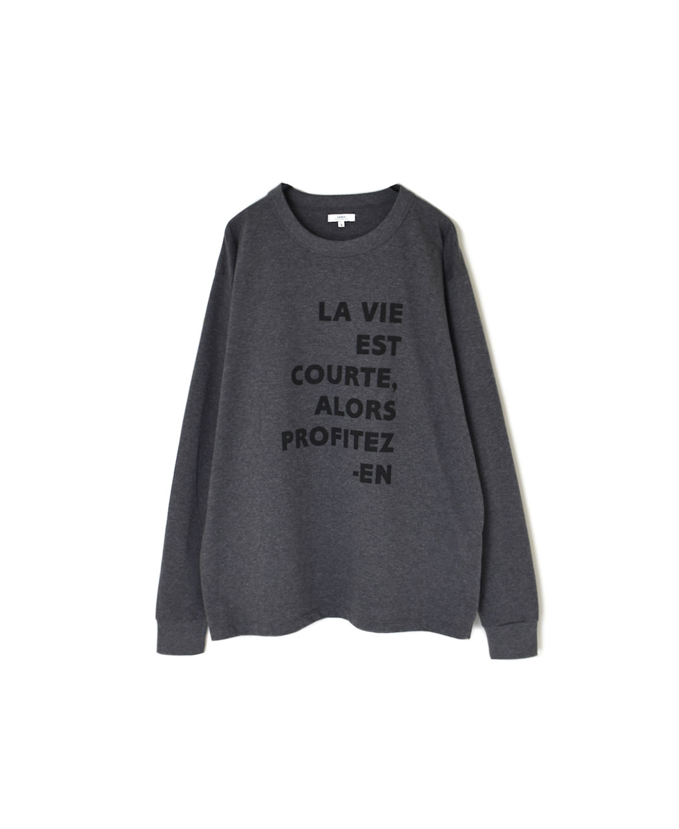 NFA2351P42(Tシャツ) ”LA VIE“ COTTON JERSEY CREW NECK OVERSIZE L/SL T WITH CUFF