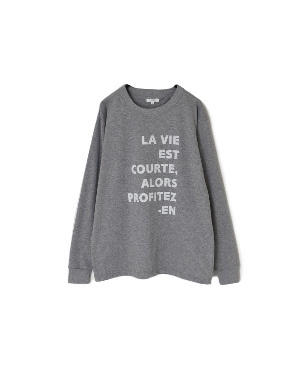 NFA2351P42(Tシャツ) ”LA VIE“ COTTON JERSEY CREW NECK OVERSIZE L/SL T WITH CUFF