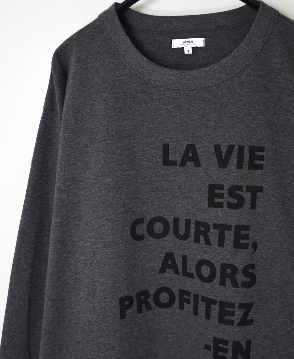 NFA2351P42(Tシャツ) ”LA VIE“ COTTON JERSEY CREW NECK OVERSIZE L/SL T WITH CUFF