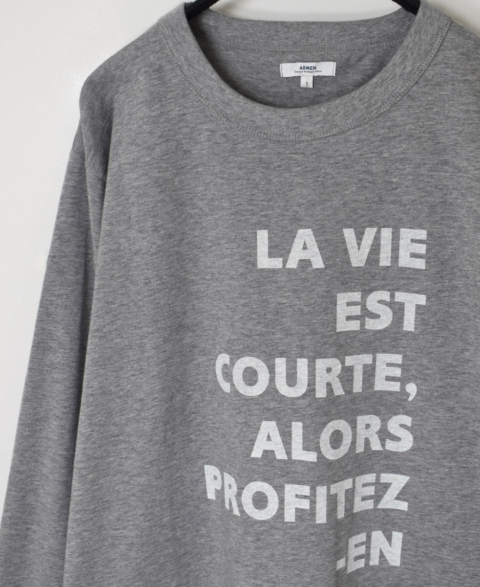 NFA2351P42(Tシャツ) ”LA VIE“ COTTON JERSEY CREW NECK OVERSIZE L/SL T WITH CUFF