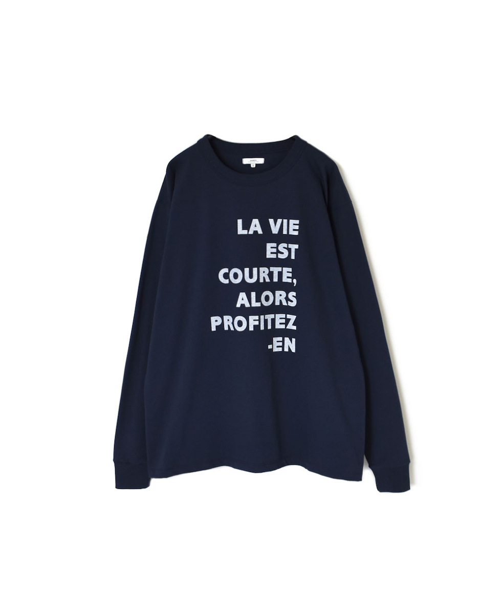 NFA2351P42(Tシャツ) ”LA VIE“ COTTON JERSEY CREW NECK OVERSIZE L/SL T WITH CUFF