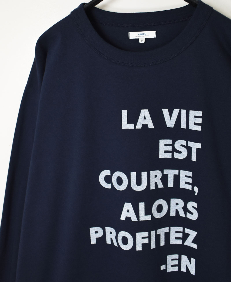 NFA2351P42(Tシャツ) ”LA VIE“ COTTON JERSEY CREW NECK OVERSIZE L/SL T WITH CUFF