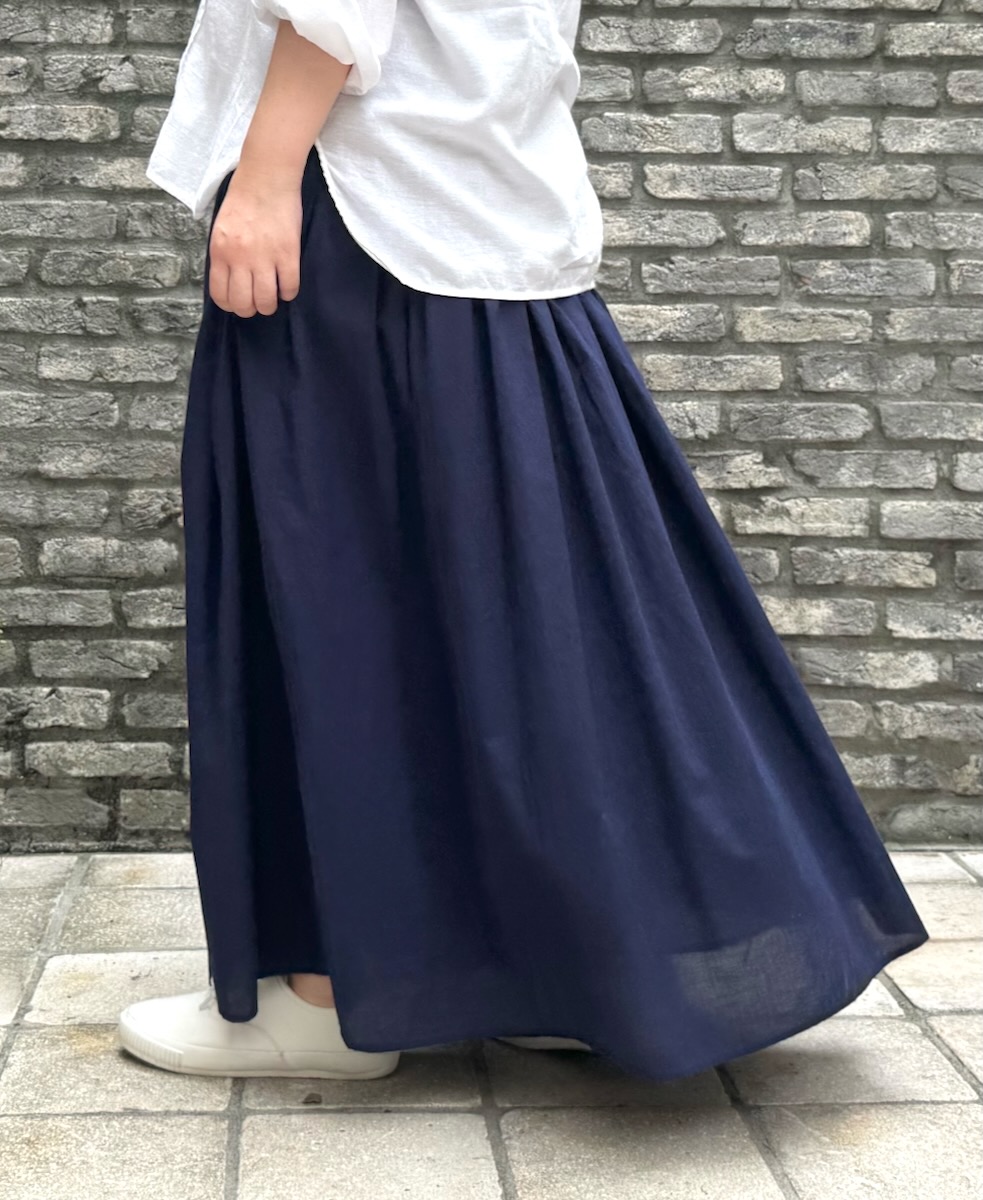 NMDS24595(スカート) 60s ORGANIC CAMBRIC MINI PINTUCK FLARED SKIRT