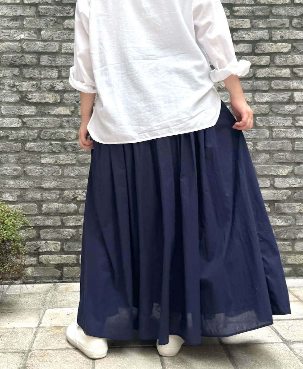 NMDS24595(スカート) 60s ORGANIC CAMBRIC MINI PINTUCK FLARED SKIRT