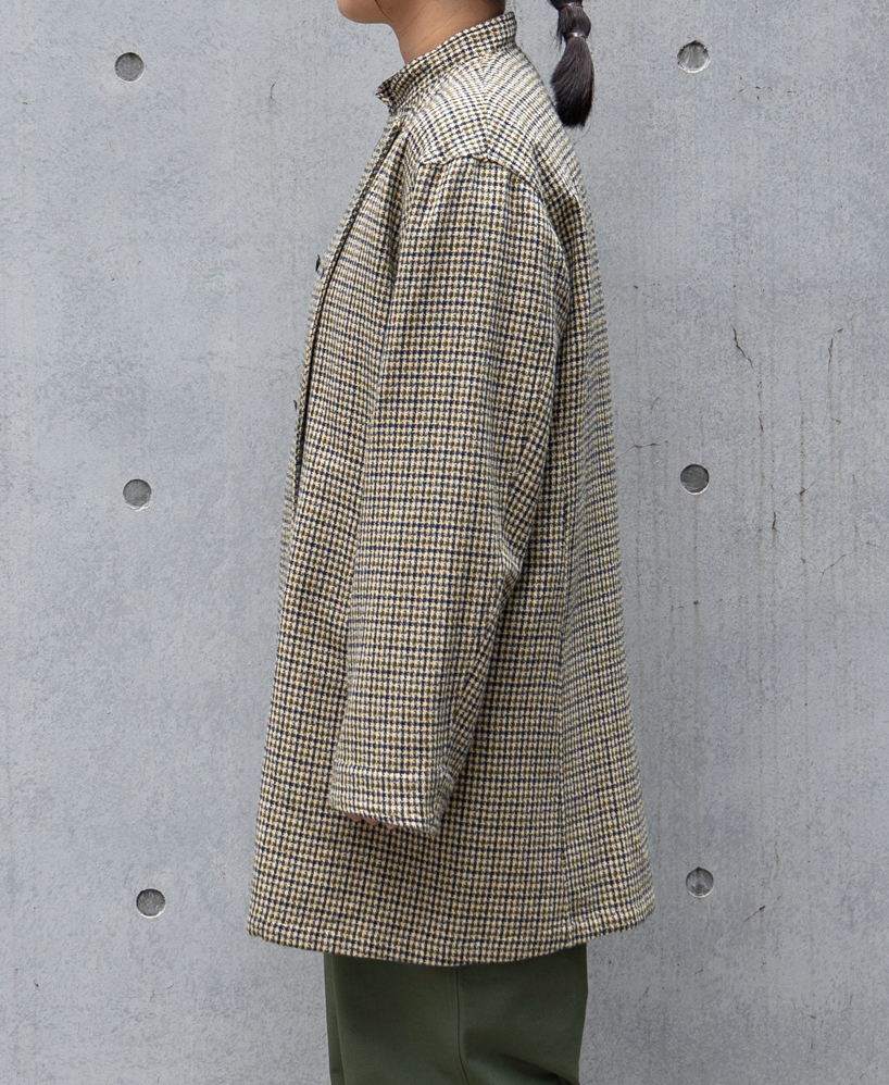 NHT2451WC(ジャケット) MIX WOOL CHECK STAND COLLAR DOUBLE BREAST JACKET