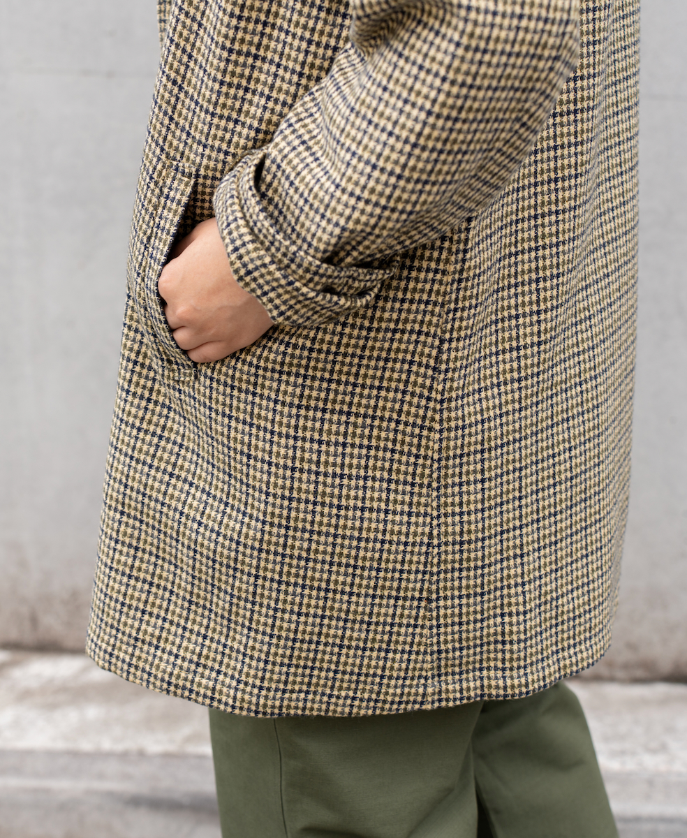 NHT2451WC(ジャケット) MIX WOOL CHECK STAND COLLAR DOUBLE BREAST JACKET