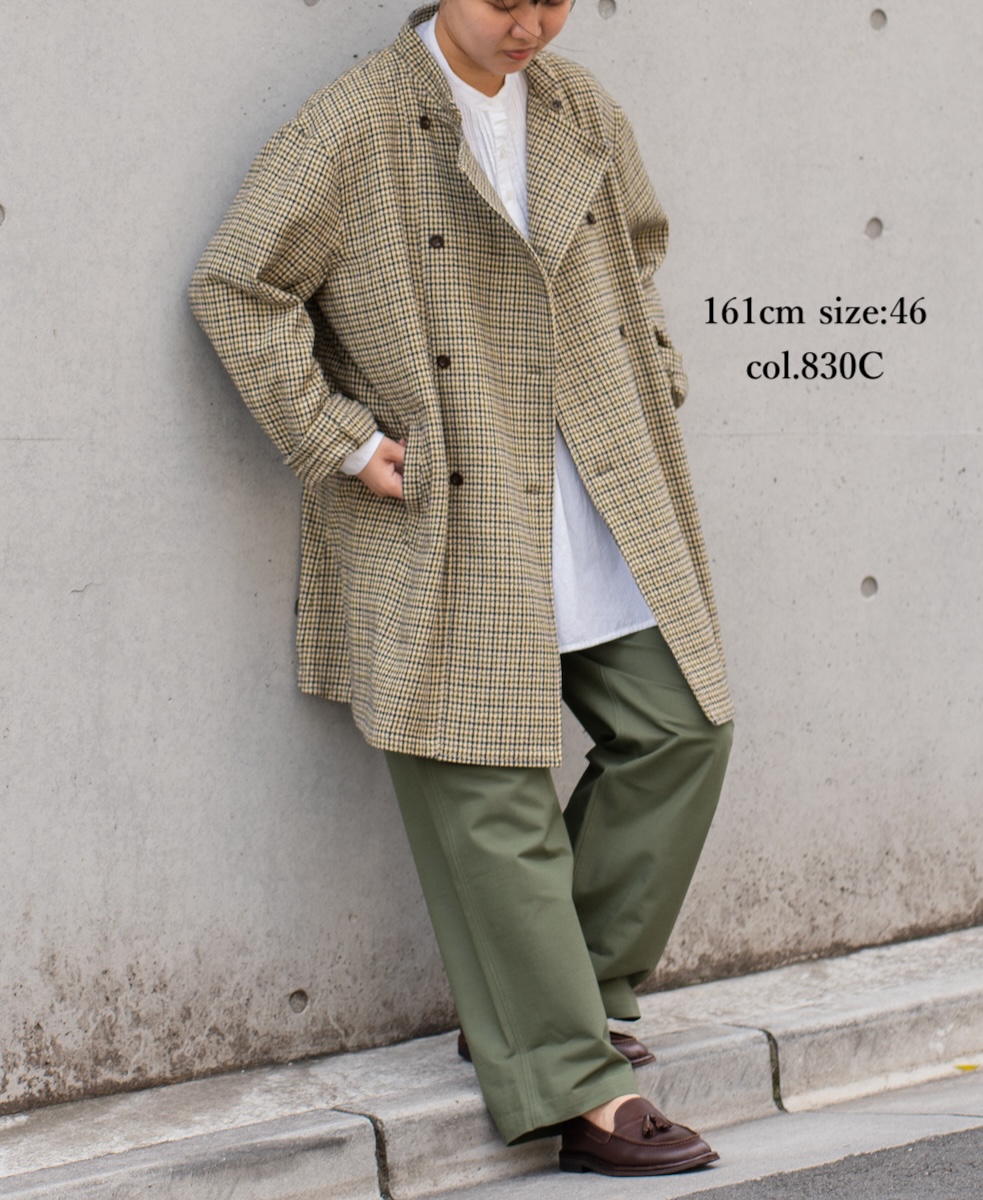 NHT2451WC(ジャケット) MIX WOOL CHECK STAND COLLAR DOUBLE BREAST JACKET