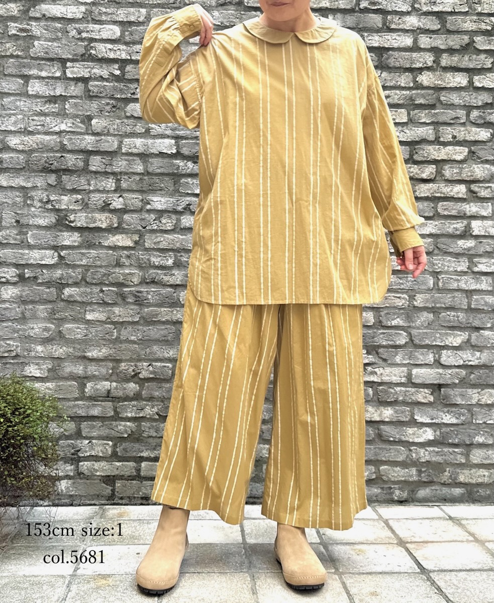 NMDS24624(パンツ) 60s COTTON STRIPE BLOCK PRINT EASY PANTS