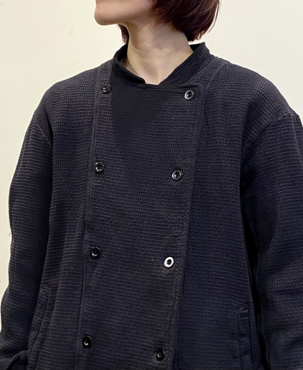 INHT2451WPD(ジャケット) WAFFLE PLAIN OVERDYE STAND COLLAR DOUBLE BREAST JACKET