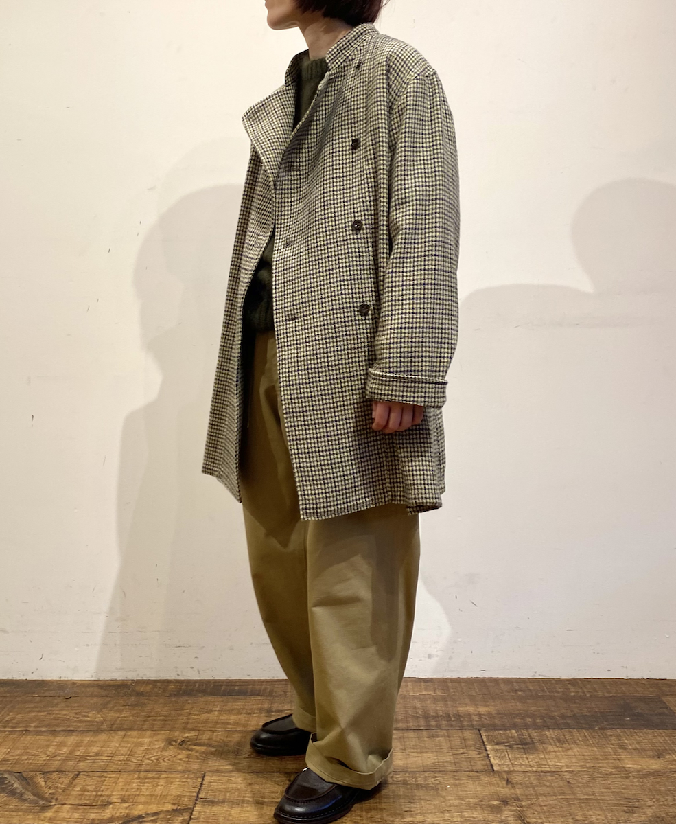 NHT2451WC(ジャケット) MIX WOOL CHECK STAND COLLAR DOUBLE BREAST JACKET