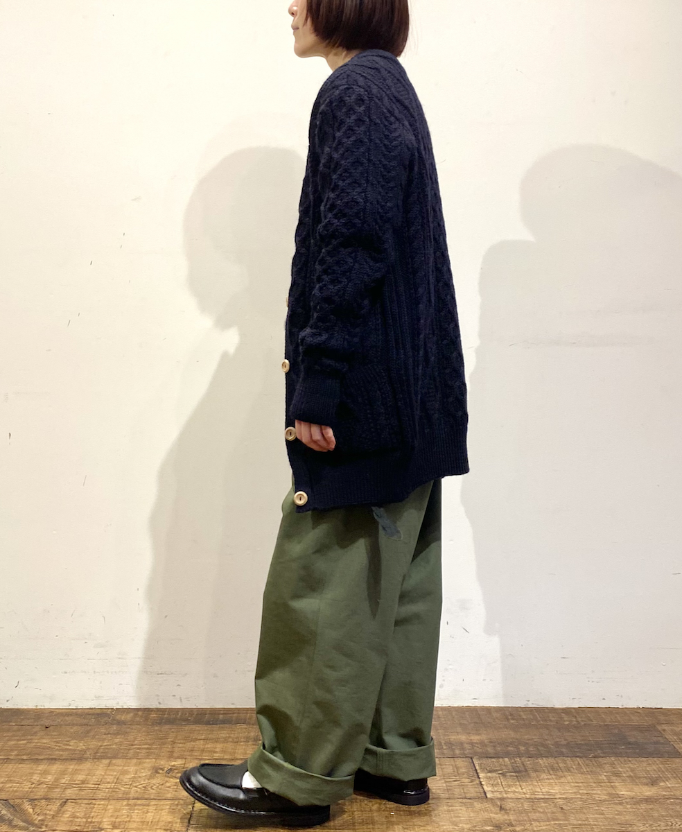 CHT2451W(カーディガン) ARAN CREW-NECK LONG CARDIGAN(WOOD BUTTON)