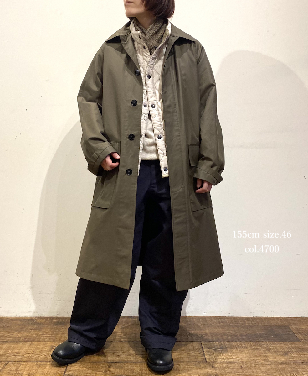 NHT2412KT(コート) COTTON NYLON BALMACAAN COAT WITH GUSSETED POCKET