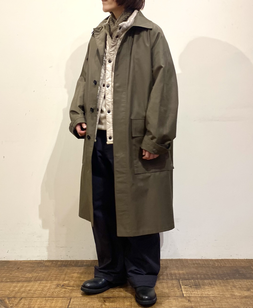 NHT2412KT(コート) COTTON NYLON BALMACAAN COAT WITH GUSSETED POCKET