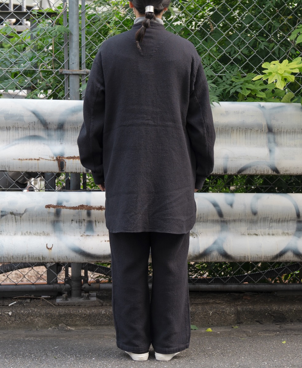 INHT2362WPD (シャツ) WAFFLE PLAIN OVERDYE STAND COLLAR SHIRTS