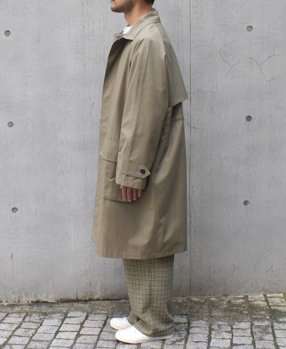 NHT2412KT(コート) COTTON NYLON BALMACAAN COAT WITH GUSSETED POCKET