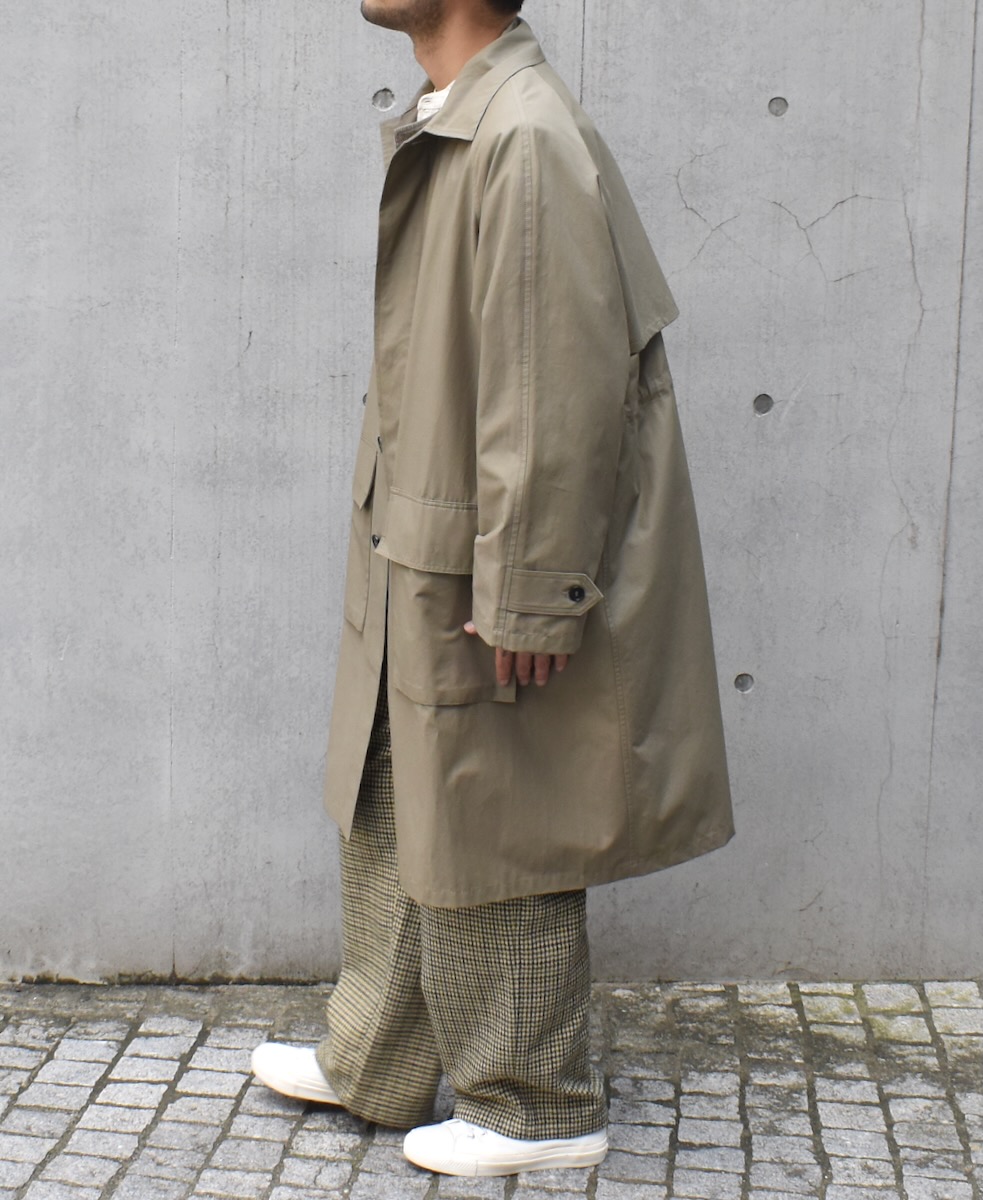 NHT2412KT(コート) COTTON NYLON BALMACAAN COAT WITH GUSSETED POCKET