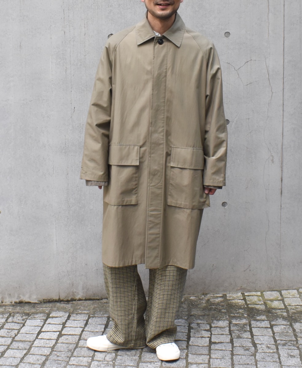 NHT2412KT(コート) COTTON NYLON BALMACAAN COAT WITH GUSSETED POCKET