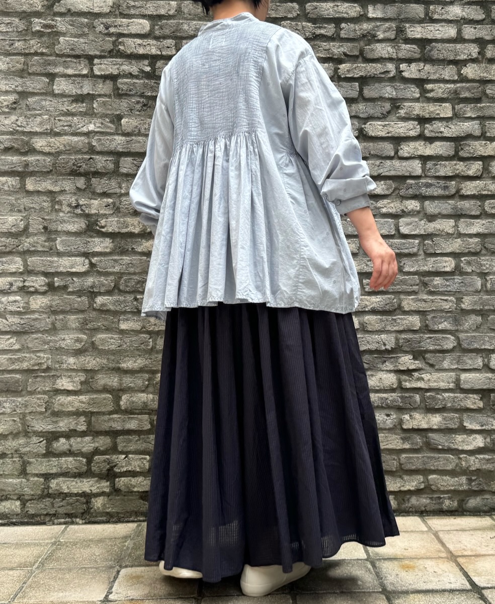 NMDS24604(キュロット) 80s ORGANIC COTTON SMALL CHECK CULOTTES WITH PINTUCK