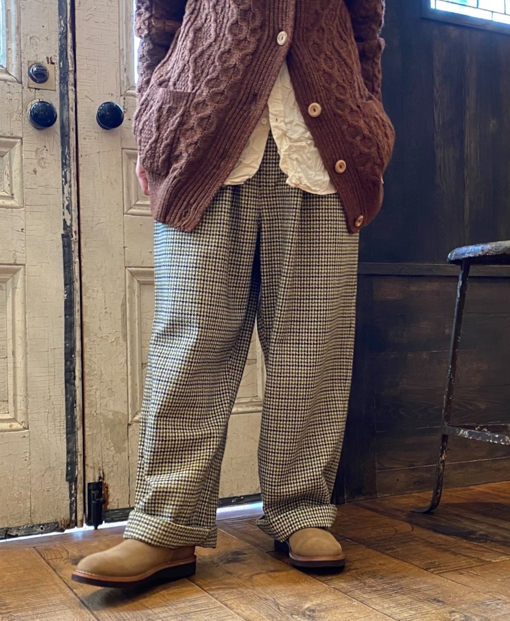 NHT2454WC(パンツ) MIX WOOL CHECK EASY PANTS