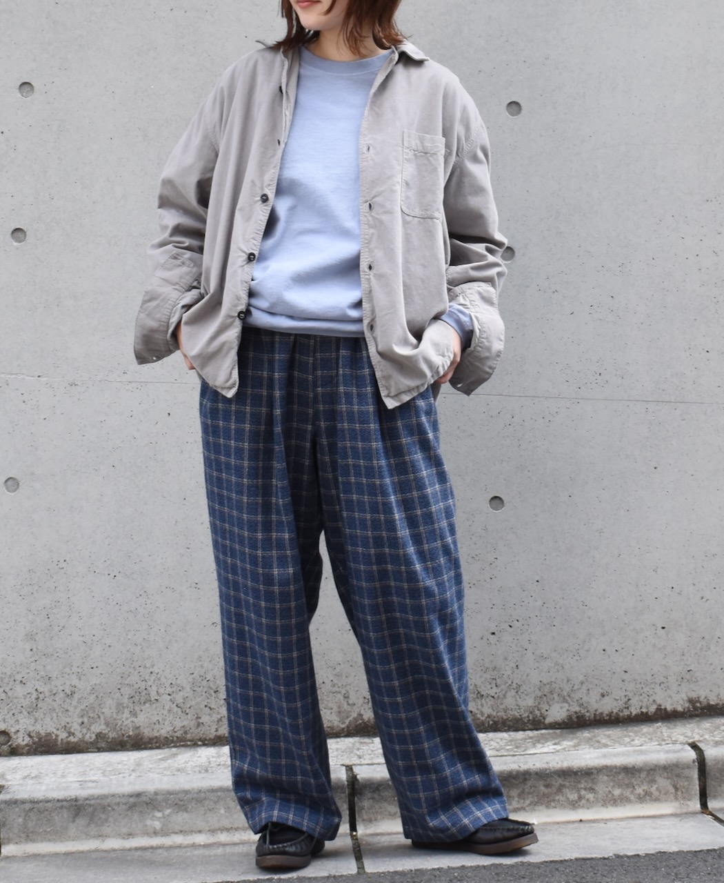 NHT2454WC(パンツ) MIX WOOL CHECK EASY PANTS