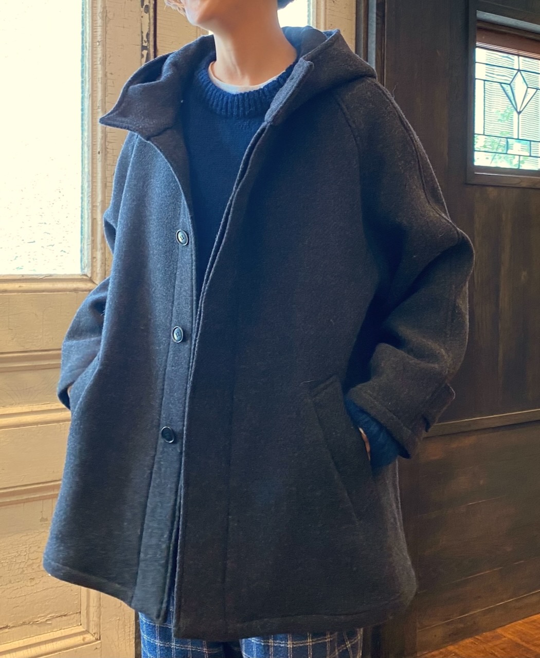 NHT2361WPL(コート) HEAVY WEIGHT WOOL TWILL HOODED SHORT COAT