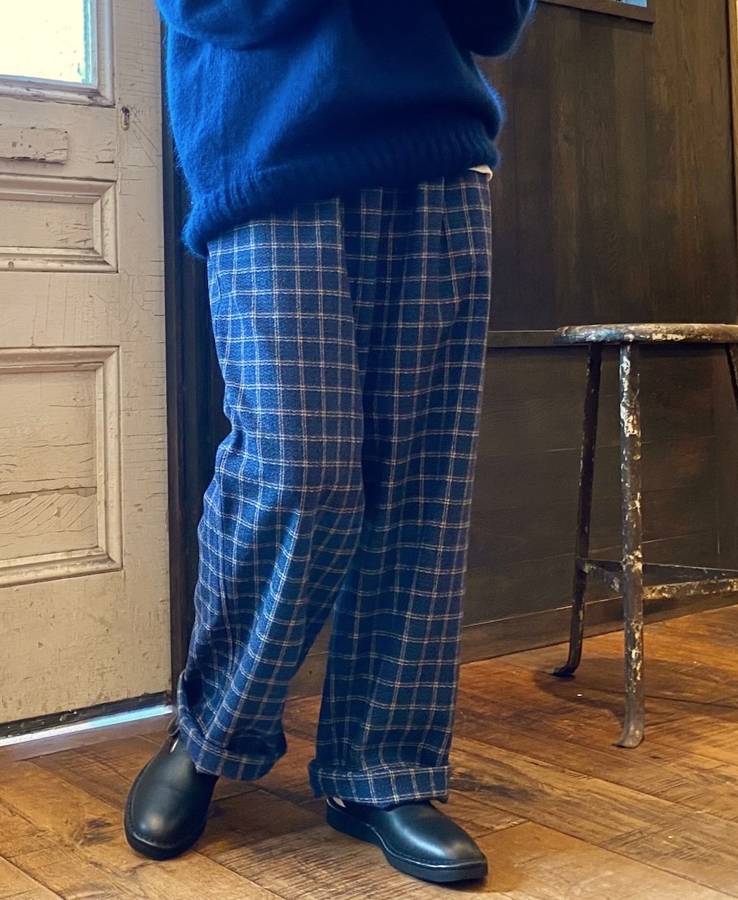 NHT2454WC(パンツ) MIX WOOL CHECK EASY PANTS