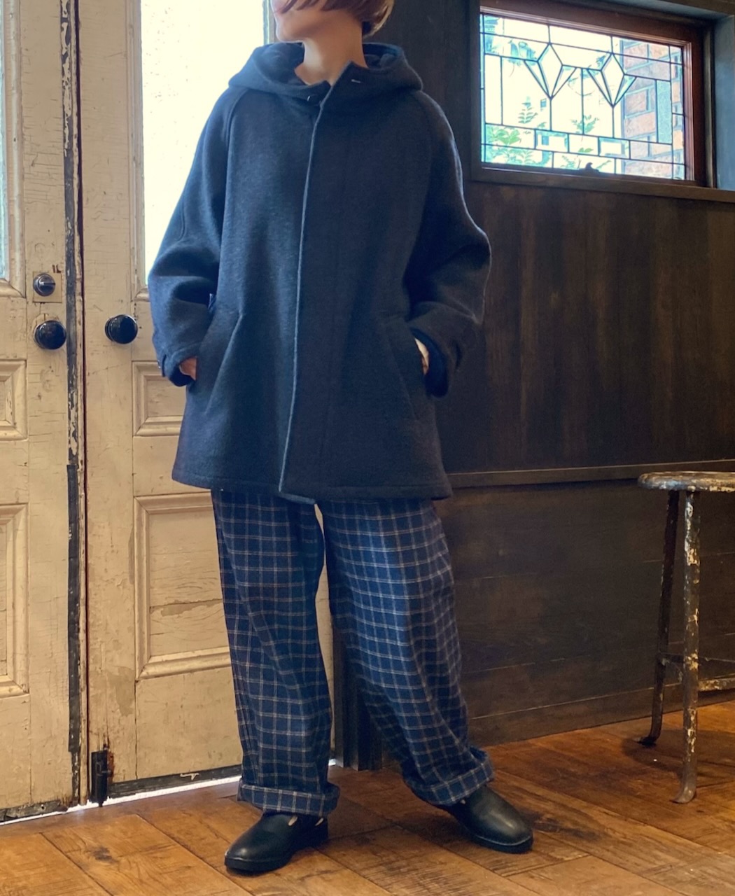 NHT2454WC(パンツ) MIX WOOL CHECK EASY PANTS