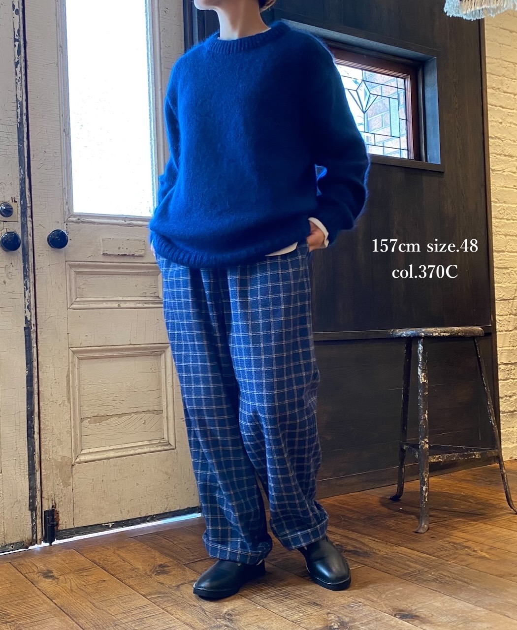 NHT2454WC(パンツ) MIX WOOL CHECK EASY PANTS