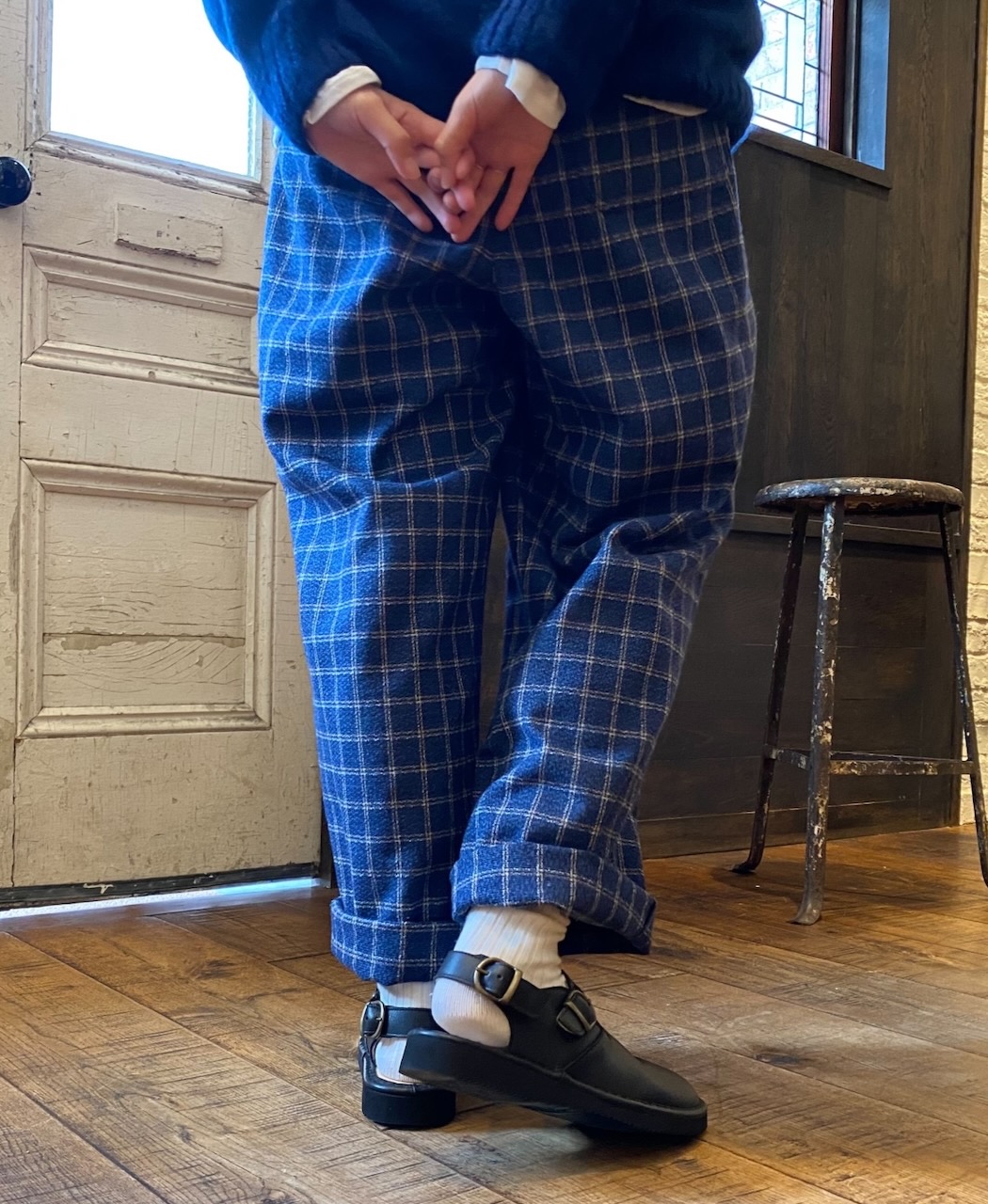 NHT2454WC(パンツ) MIX WOOL CHECK EASY PANTS