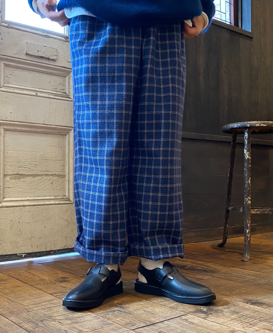 NHT2454WC(パンツ) MIX WOOL CHECK EASY PANTS