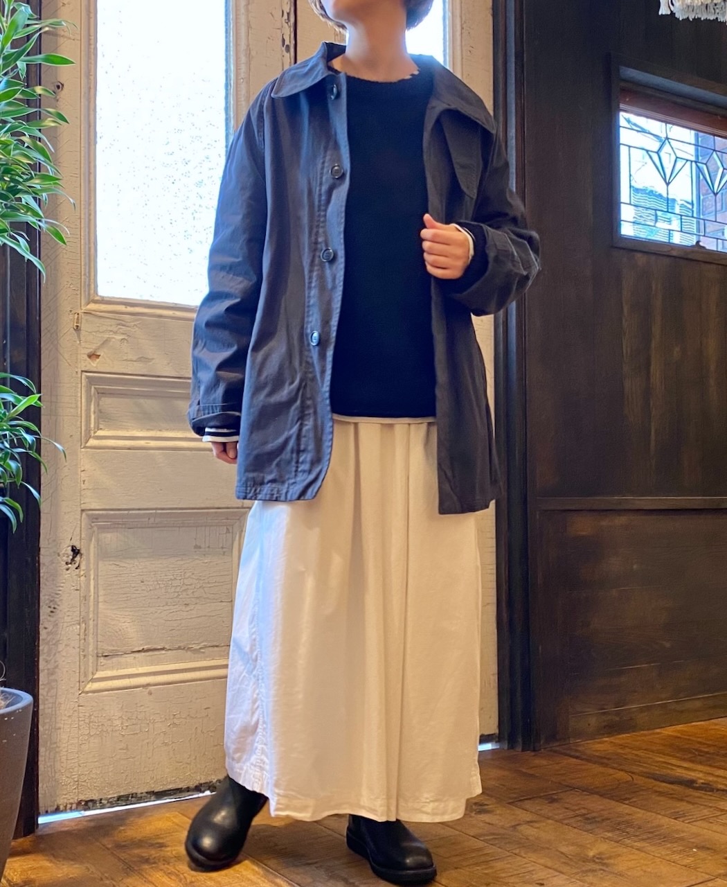 NHT2352DT (コート) HEAVY WEIGHT COTTON TWILL OVERDYE BALMACAAN SHORT COAT