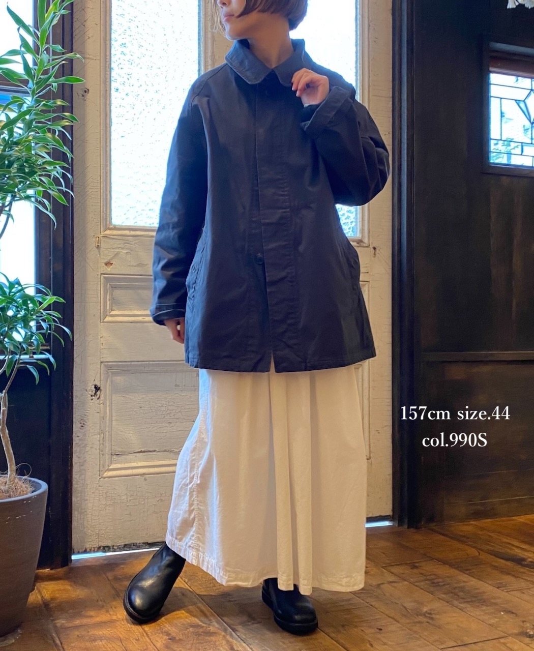 NHT2352DT (コート) HEAVY WEIGHT COTTON TWILL OVERDYE BALMACAAN SHORT COAT