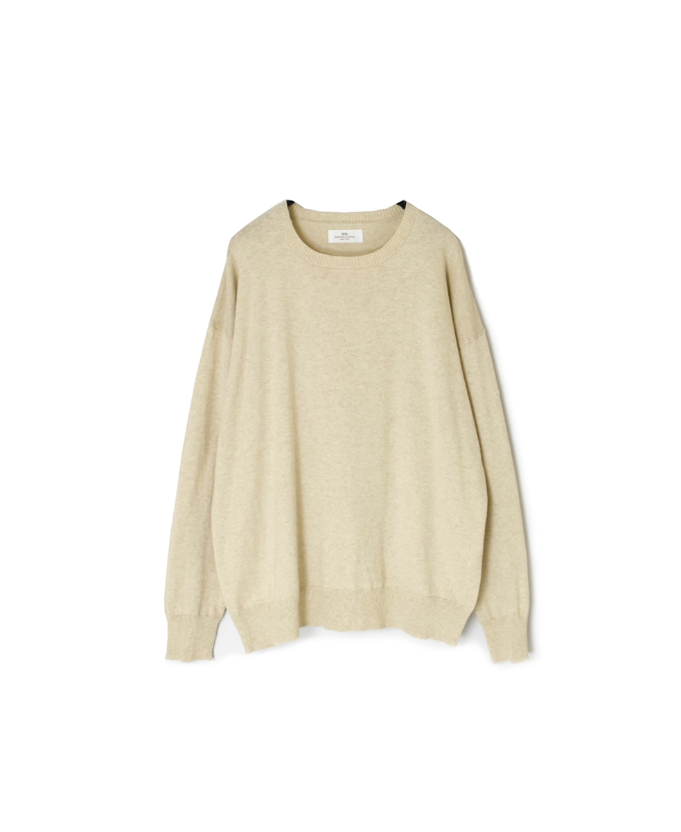 GNSL24542(ニット) 14GG 2PLY COTTON WOOL CASHMERE CREW-NECK PULLOVER