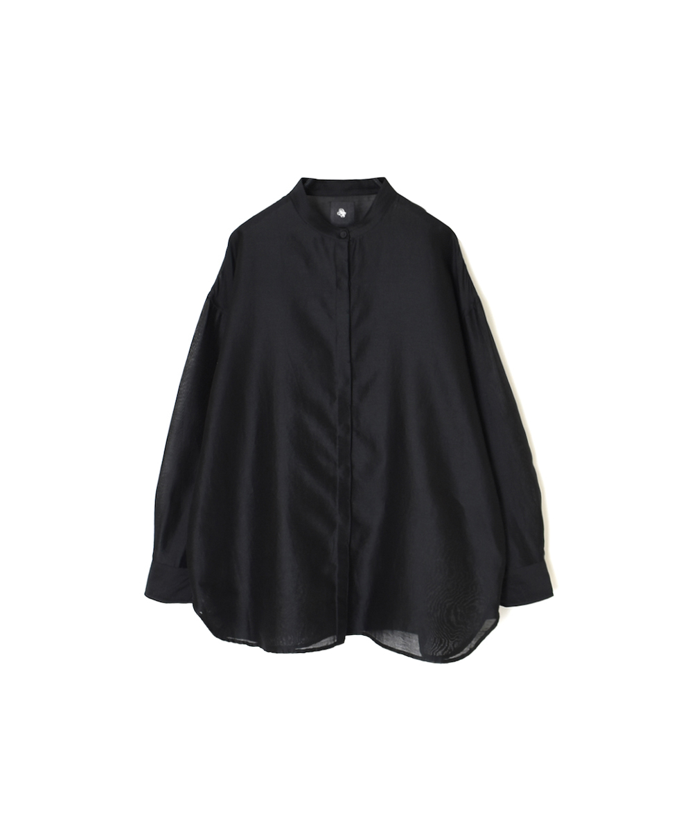 NMDS24533(シャツ) COTTON SILK PLAIN BANDED COLLAR SHIRT