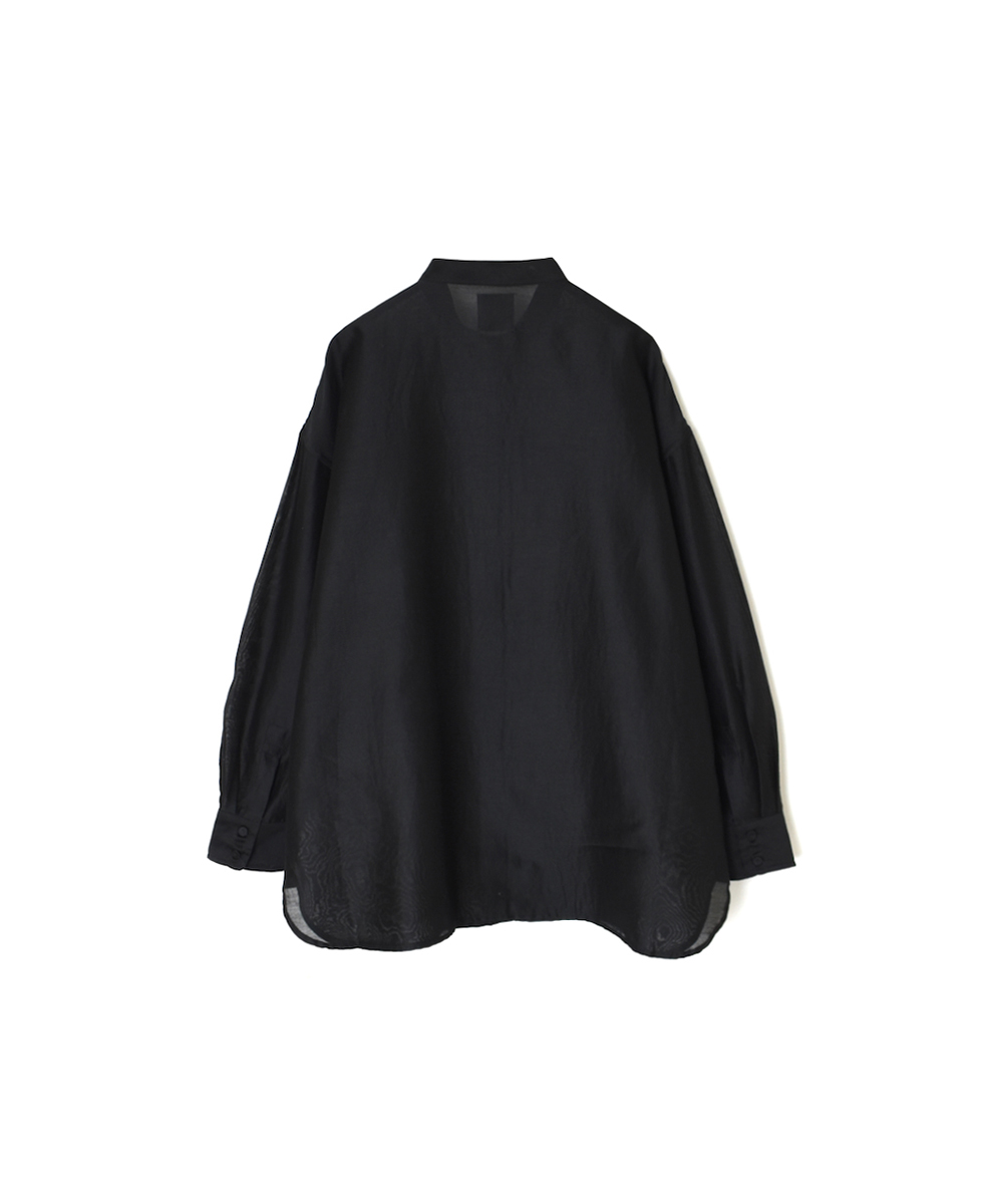 NMDS24533(シャツ) COTTON SILK PLAIN BANDED COLLAR SHIRT