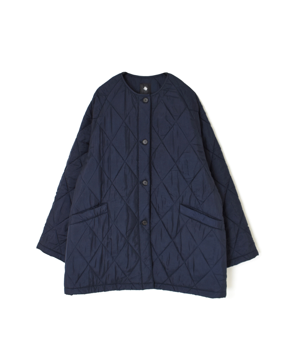 NMDS24512(コート) PADDED SILK PLAIN FRONT BUTTON HALF COAT