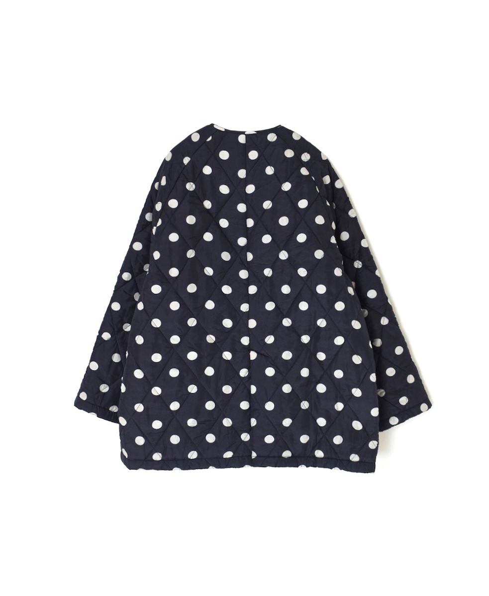 NMDS24512P(コート) PADDED SILK DOT PRINT FRONT BUTTON HALF COAT