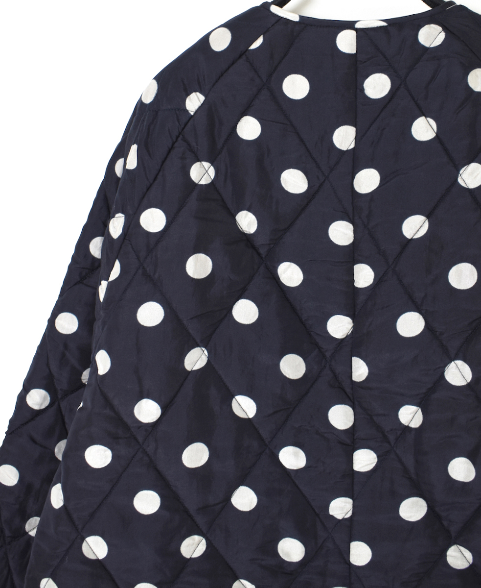 NMDS24512P(コート) PADDED SILK DOT PRINT FRONT BUTTON HALF COAT