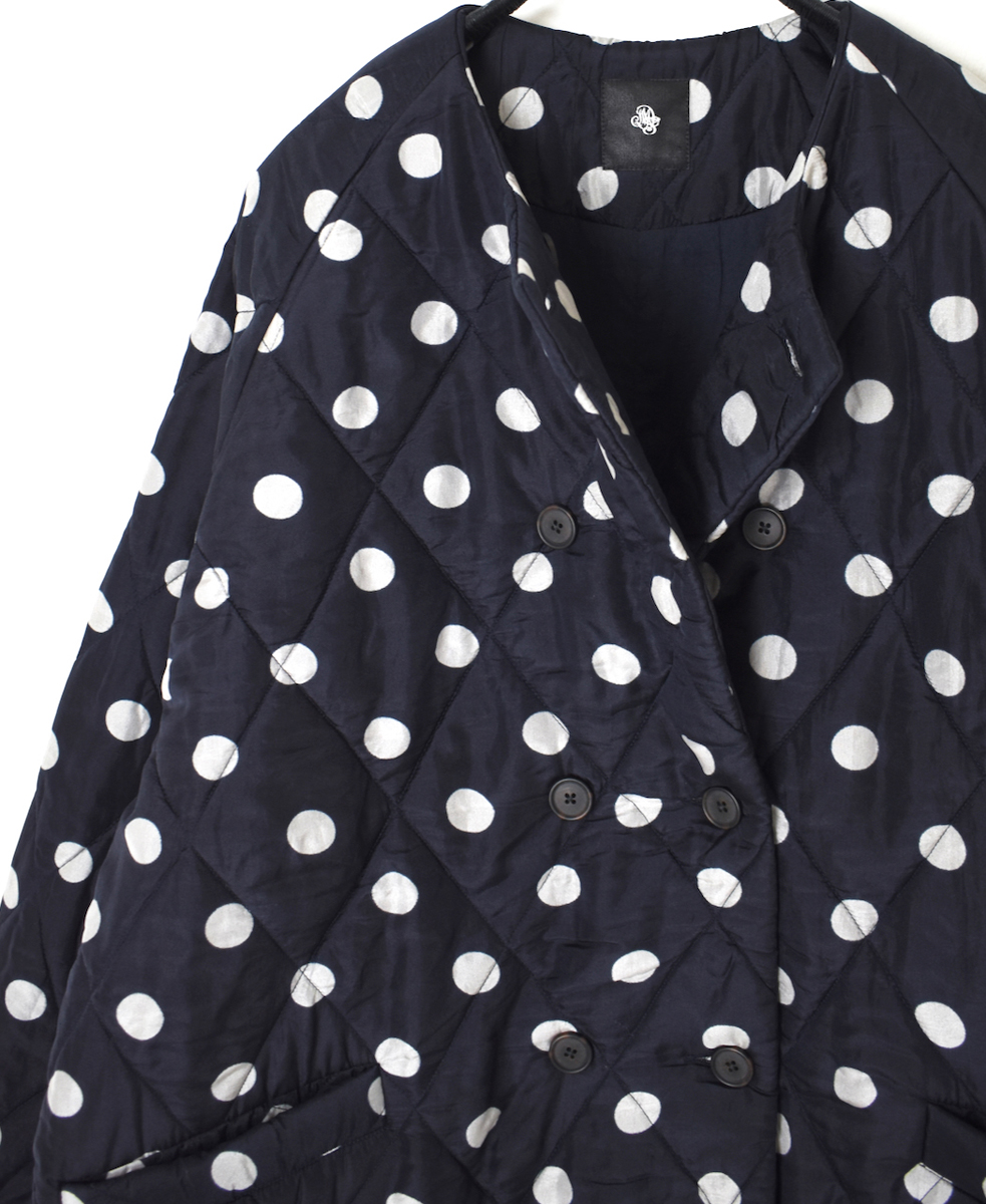 NMDS23542P (ジャケット) PADDED SILK PRINT NO COLLAR DOUBLE JACKET