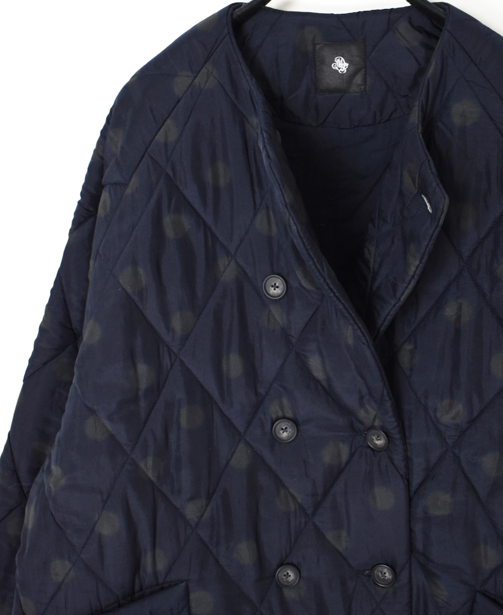 NMDS23542P (ジャケット) PADDED SILK PRINT NO COLLAR DOUBLE JACKET