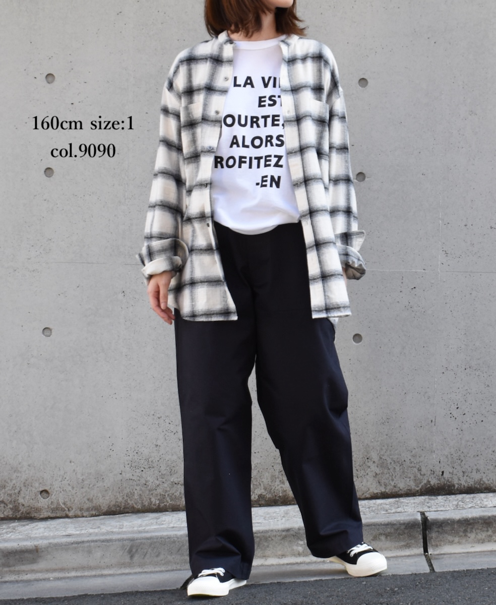 NFA2351P42(Tシャツ) ”LA VIE“ COTTON JERSEY CREW NECK OVERSIZE L/SL T WITH CUFF